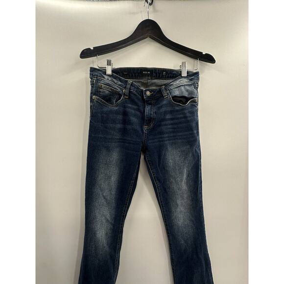 Miss Me Darkwash Mid Rise Bootcut Plain Jeans Womens Size 29 Western Cowgirl - Picture 3 of 14